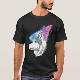 Dierlijke vloedgolf van 80 jaar Synthwave pet Sibe T-shirt