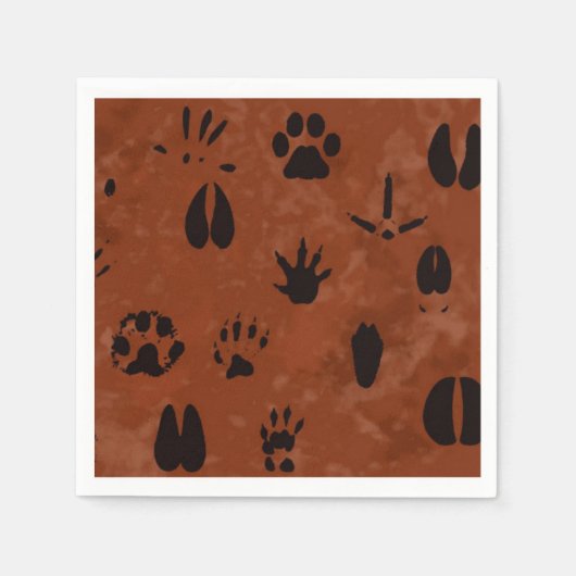 Dierlijke voetafdruk servetten (Voorkant)