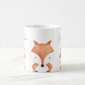 Dierlijke Waterverf Fox Naam Monogram Koffiemok (Center)