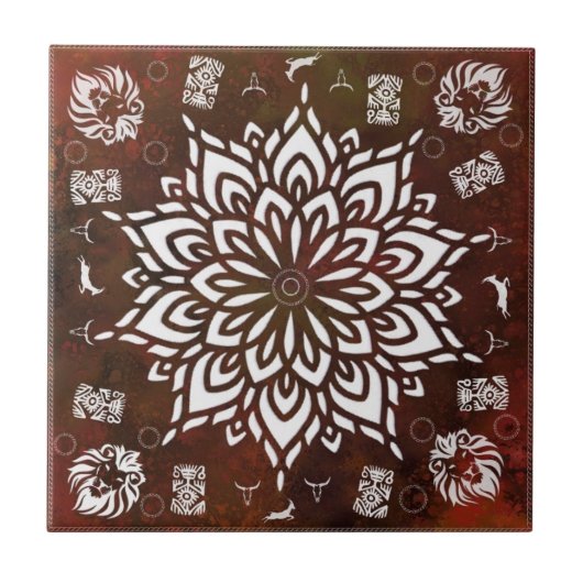 Dierlijke wereld - Wilde dieren - Bruin Tegeltje (Voorkant)