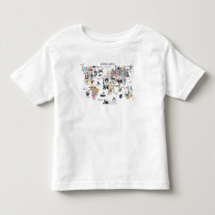 Dierlijke Wereldkaart Kinder Shirts