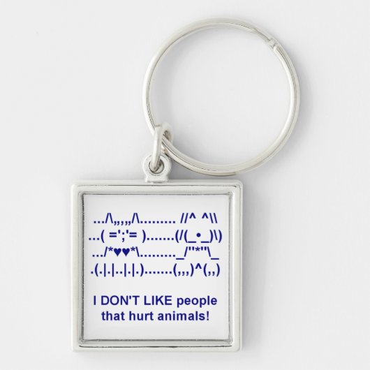 Dierlijke wreedheid Pet Dog Cat Sleutelhanger (Voorkant)