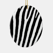 Dierlijke Zebra Afdrukken Zwart-witte kerst Keramisch Ornament (Rechts)