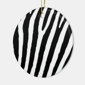 Dierlijke Zebra Afdrukken Zwart-witte kerst Keramisch Ornament (Links)