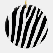 Dierlijke Zebra Afdrukken Zwart-witte kerst Keramisch Ornament (Achterkant)