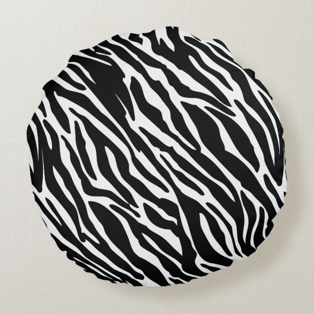 Dierlijke zebra naadloos patroonontwerp rond kussen (Achterkant)