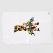 Dierlijke zonnebril giraffe met zonnebril golfhanddoek (Horizontaal)