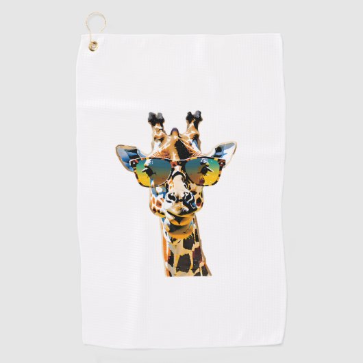 Dierlijke zonnebril giraffe met zonnebril golfhanddoek (Voorkant)