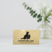 Dierlijke zorg | Houder | Dog Cat | Hout Visitekaartje (Staand voorkant)