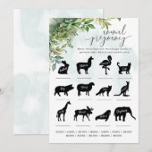 Dierlijke Zwangerschap Baby shower Game Kaart (Voorkant / Achterkant)