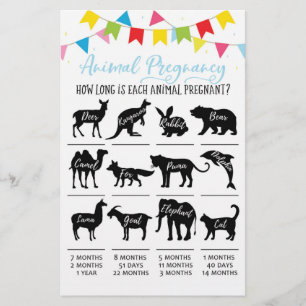 Dierlijke Zwangerschap met Answers Baby shower Gam