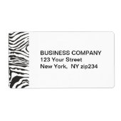 Dierlijke zwarte witte vlekstrips Moderne Zebra Etiket (Voorkant)