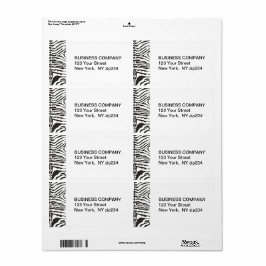 Dierlijke zwarte witte vlekstrips Moderne Zebra Etiket