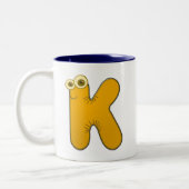 diermonogram - K Tweekleurige Koffiemok (Links)