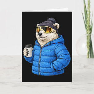 Diermotieven IJsbeer Après Ski-shirt Skiën Winter Kaart