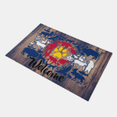 Diermozaïekvlag op maat, welkom mat (Schuin)