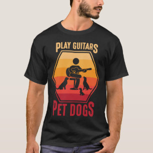 Diermuzikant Play Guitar and Pet Dogs T-shirt