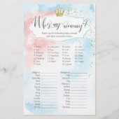 Diernaam baby shower | Seksfeest (Voorkant)