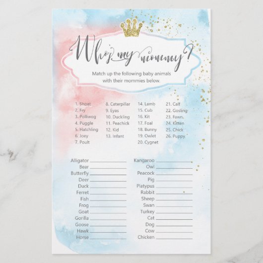 Diernaam baby shower | Seksfeest (Voorkant)