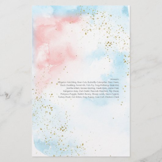 Diernaam baby shower | Seksfeest (Achterkant)