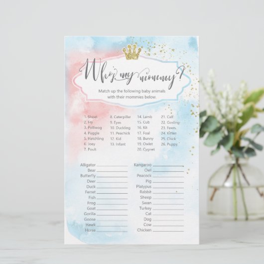 Diernaam baby shower | Seksfeest (Staand voorkant)