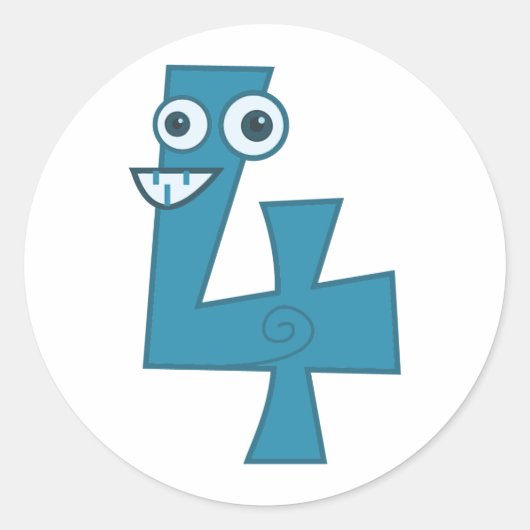 Diernummer 4 ronde sticker (Voorkant)