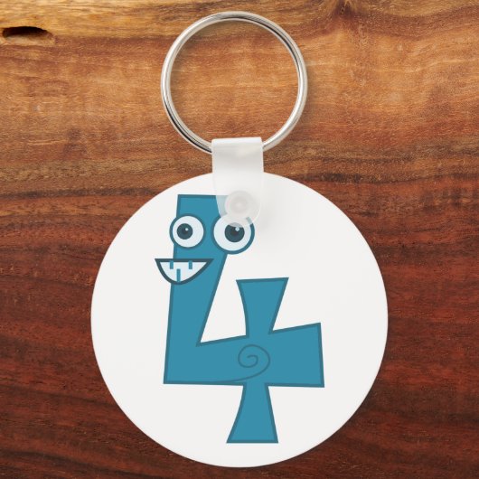 Diernummer 4 sleutelhanger (Voorkant)