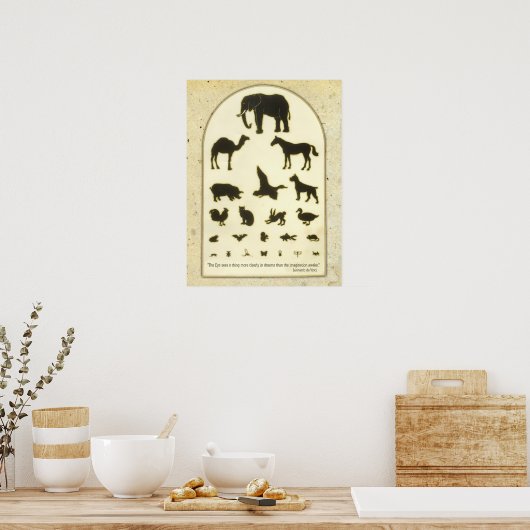 Dierooggrafiek ~ Leonardo da Vinci Quote Poster (Keuken)