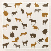 Dierpatroon 1 glazen onderzetter (Voorkant)