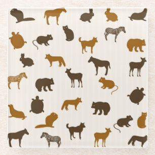 Dierpatroon 1 glazen onderzetter