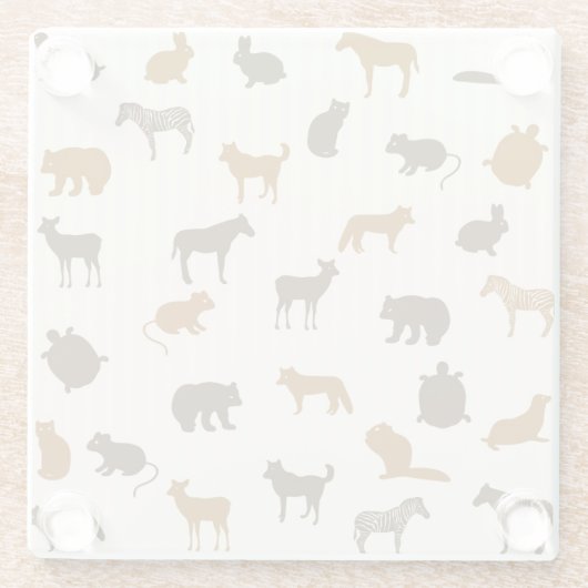 Dierpatroon 1 glazen onderzetter (Achterkant)