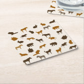 Dierpatroon 1 kartonnen onderzetters (Schuin)