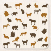 Dierpatroon 1 kartonnen onderzetters (Voorkant)