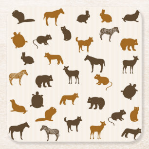 Dierpatroon 1 kartonnen onderzetters