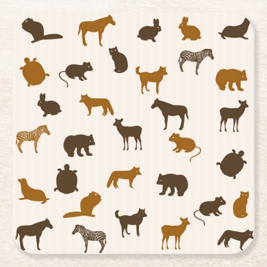 Dierpatroon 1 kartonnen onderzetters (Voorkant)