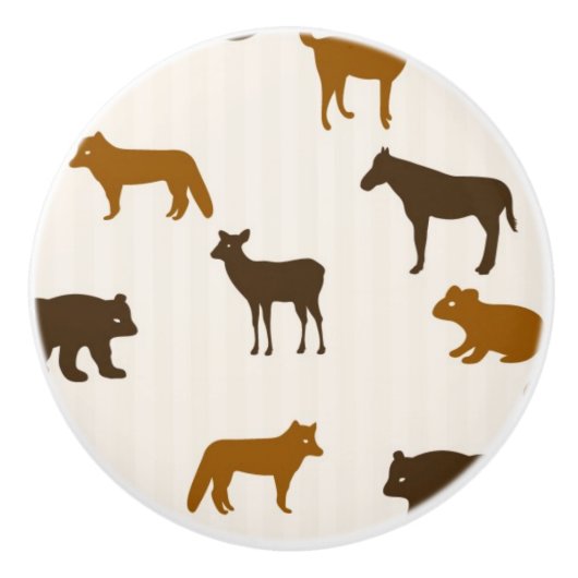 Dierpatroon 1 keramische knop (Voorkant)