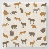 Dierpatroon 1 stenen onderzetter (Voorkant)