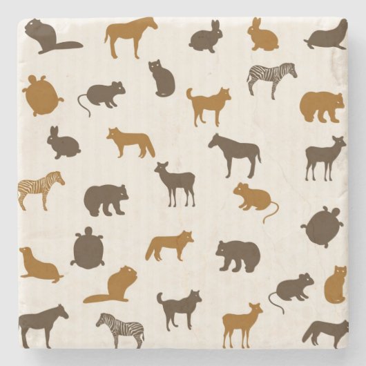 Dierpatroon 1 stenen onderzetter (Voorkant)