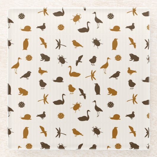 Dierpatroon 2 glazen onderzetter (Voorkant)