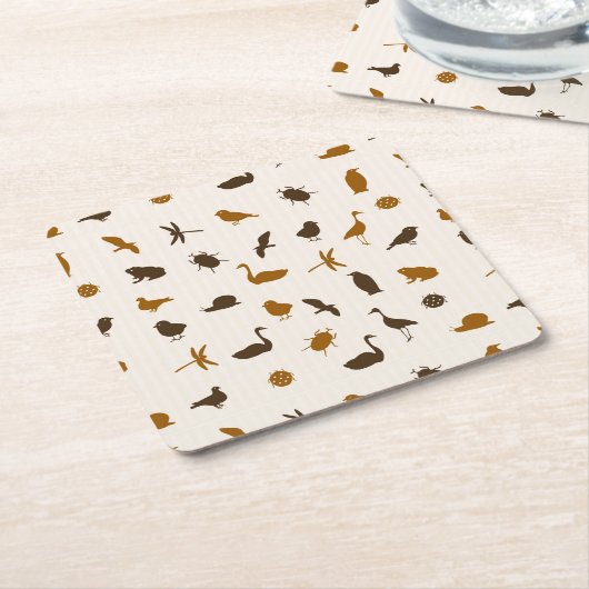 Dierpatroon 2 kartonnen onderzetters (Schuin)