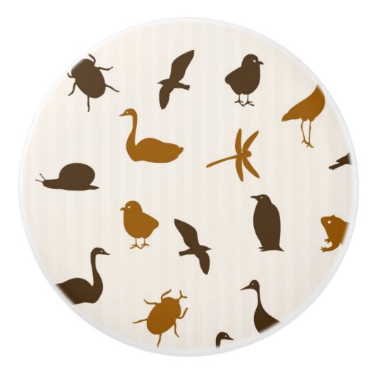 Dierpatroon 2 keramische knop (Voorkant)