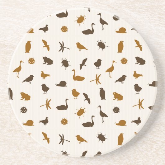 Dierpatroon 2 zandsteen onderzetter (Voorkant)