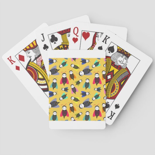 dierpatroon van bijen pokerkaarten (Achterkant)
