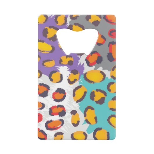 Dierpatroon van wilde dieren creditkaart flessenopener (Voorkant)