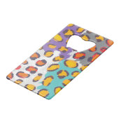 Dierpatroon van wilde dieren creditkaart flessenopener (Achterkant Gekanteld)