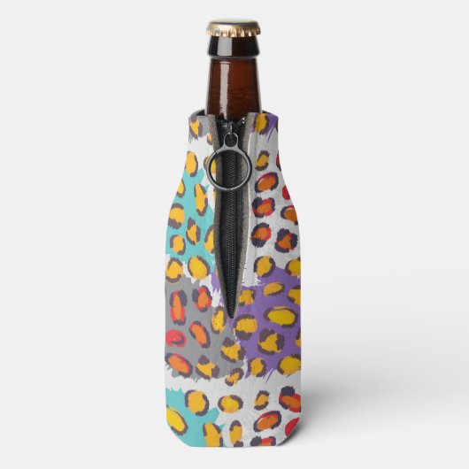 Dierpatroon van wilde dieren flesjeskoeler (Fles Achterkant)