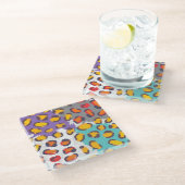 Dierpatroon van wilde dieren glazen onderzetter (Schuin)