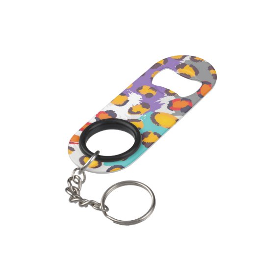 Dierpatroon van wilde dieren mini flessenopener (Achterkant Gekanteld)