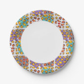 Dierpatroon van wilde dieren papieren bordje (Voorkant)