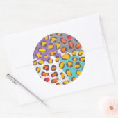 Dierpatroon van wilde dieren ronde sticker (Envelop)